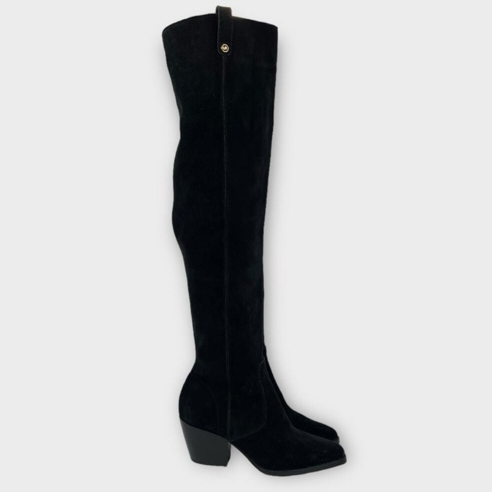 MICHAEL Michael Kors Harlow Suede Over The Knee Boots Black Size 6.5